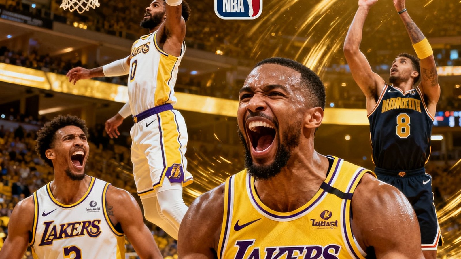 NBA本周十佳球集锦封面，展示精彩扣篮和压哨三分球的瞬间，球员表情激动庆祝
